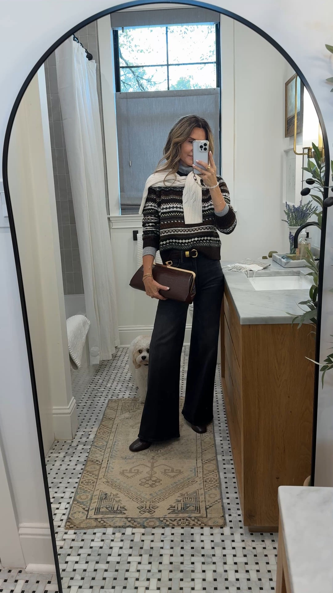 Zara fair isle sweater with mother jeans- TTS, I’m 5’6"

#LTKOver40 #LTKHoliday