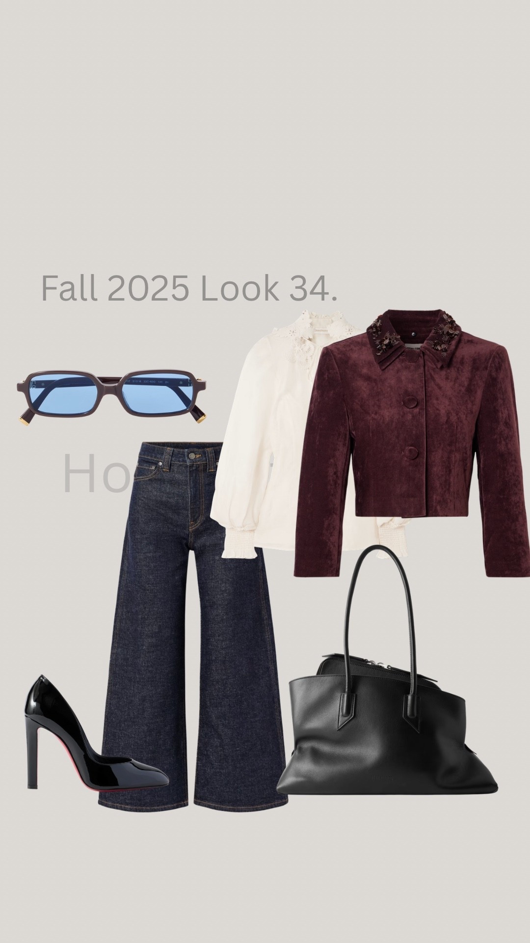 Fall 2025 Look 34. 

Dark wide-leg denim anchors the look. Structured but fluid, paired with a crisp white button-up for balance. Layered under a maroon suede jacket, the texture shift does all the work: rich, warm, quietly confident. Black patent heels and a sleek leather bag ground it in polish, while brown-tinted glasses with a cool blue reflection add just the right note of contrast.
Shop the edit: wide-leg denim | tailored shirting | suede outerwear | black accents | statement frames

 #LTKstyle #quietluxury #falluniform #tonaledit #elevatedessentials #LTKStyleTip #fashion #ootd #nyc #love #looks #ltk #fall #2025 #streetstyle #style #work #LTKStyle #ltkfashion 

#LTKgrwm #LTKootd #LTKBeauty