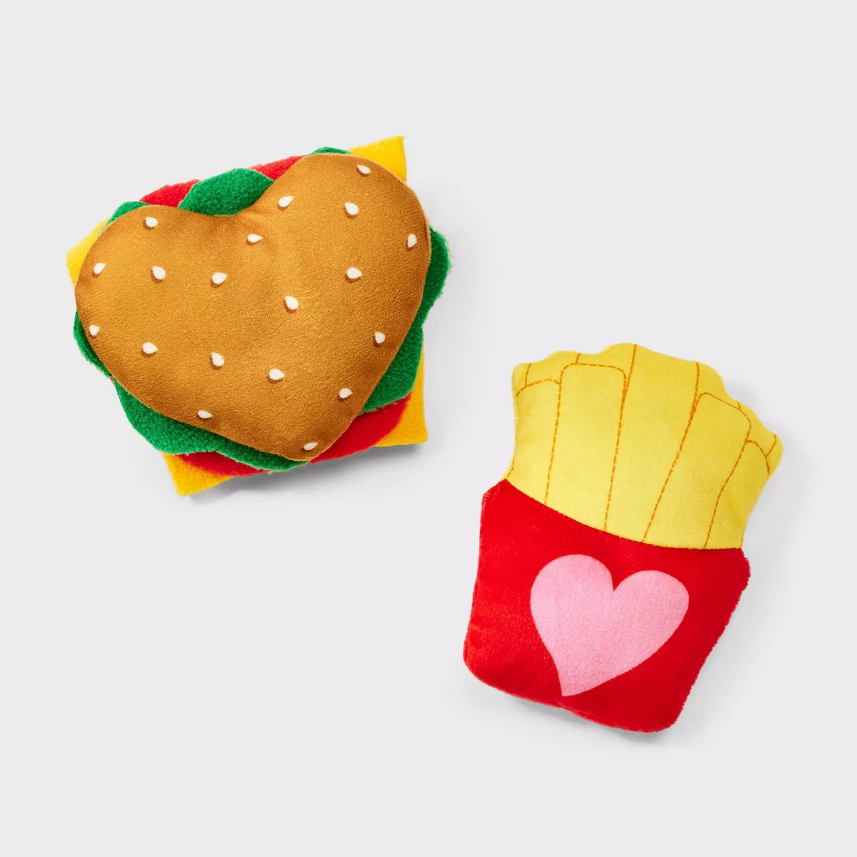 Valentines Burger and Fries Dog Plush Toy Set - 2pc - Boots & Barkley™ | Target