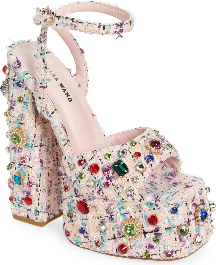 Hyacinth Embellished Tweed Sandal (Women) | Nordstrom