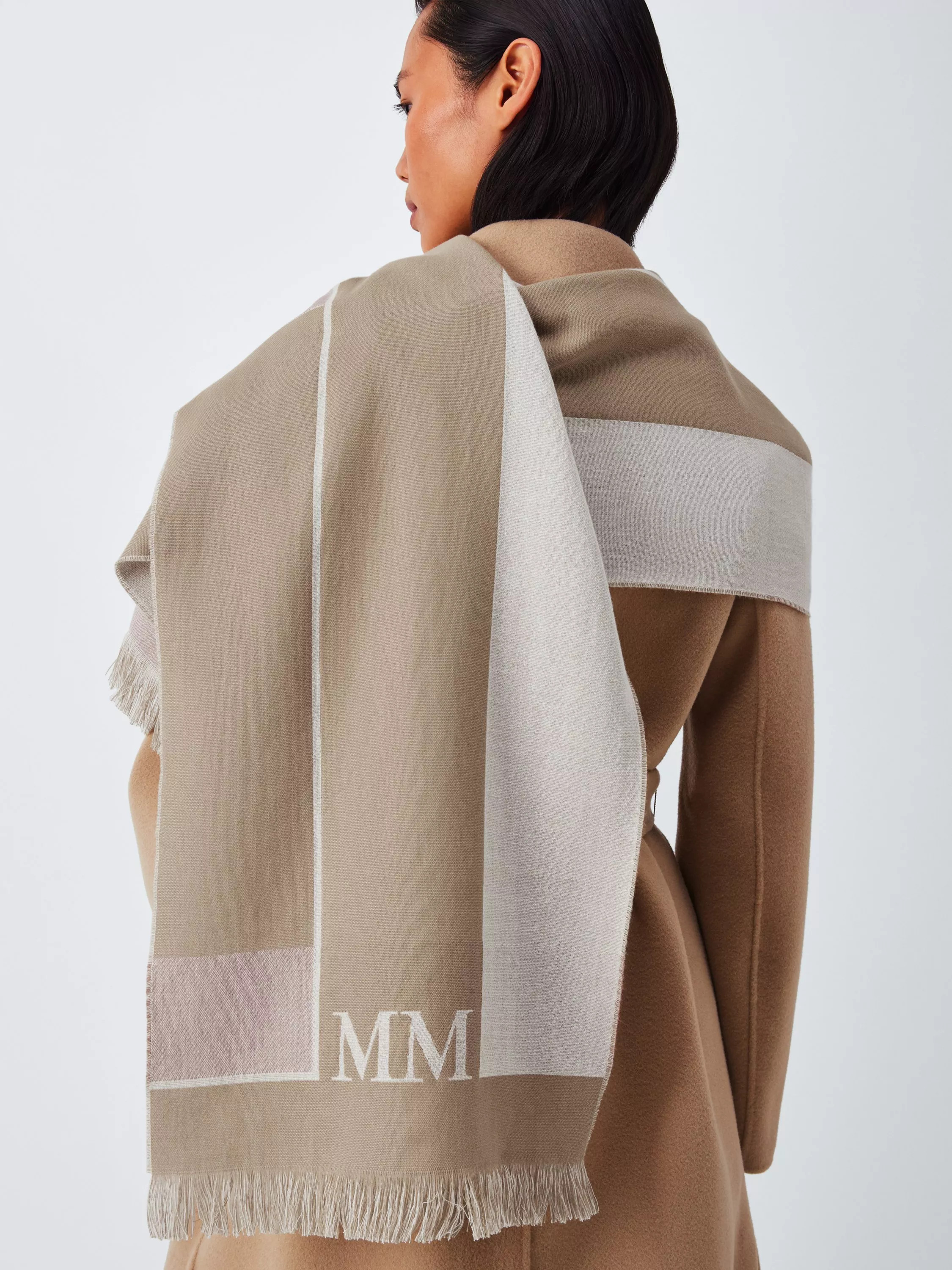 MM by MaxMara Corona Logo Stripe Scarf, Brown Multi | John Lewis (UK)
