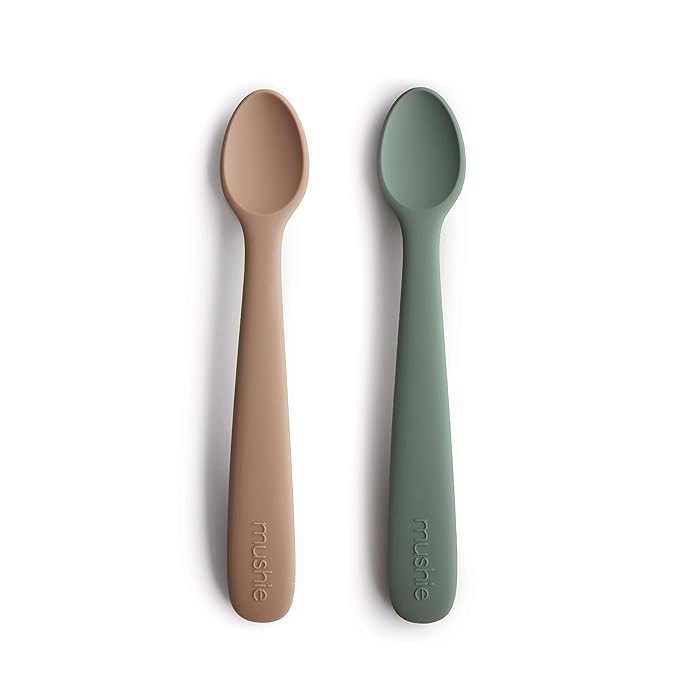 mushie Silicone Baby Feeding Spoons | 2 Pack (Dried Thyme/Natural) | Amazon (US)