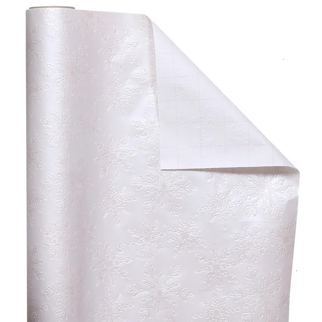 White Pearlescent Snowflake Christmas Wrapping Paper, 25 Square feet Single Roll by My Texas Hous... | Walmart (US)