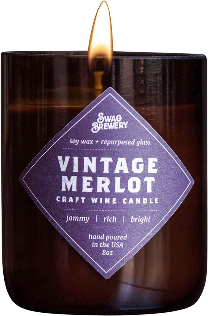 Vintage Merlot Wine Candle - Makes a Great Wine Gift, Gift for Mom, Unique Wine Bottle Candle, Pi... | Amazon (US)