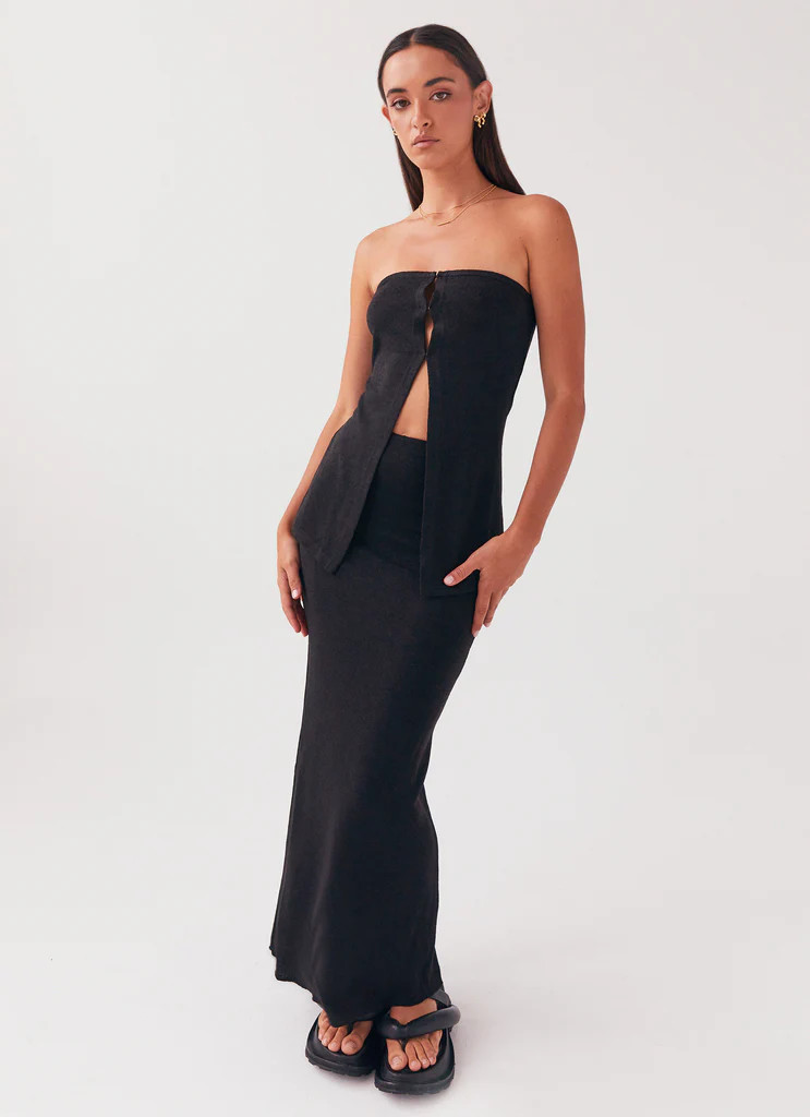 Delicate Lady Knit Maxi Skirt - Black | Peppermayo (Global)