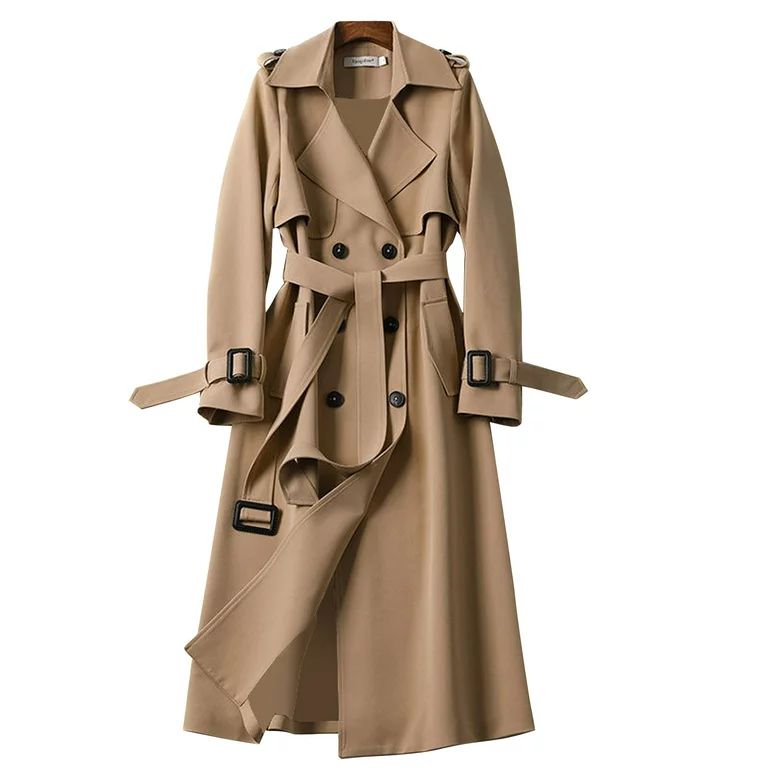 Shiusina winter coats forwomen Women Overcoat Solid Slim Fit Coat Jacket Long Outerwear Windbreak... | Walmart (US)