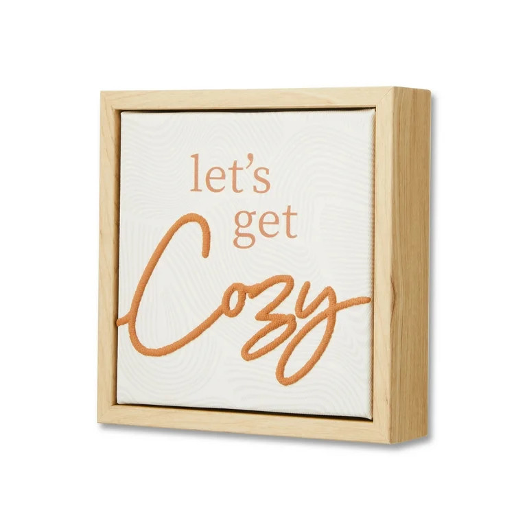 Harvest Small Framed Let's Get Cozy Hanging Sign, 6" x 6", by Way To Celebrate | Walmart (US)