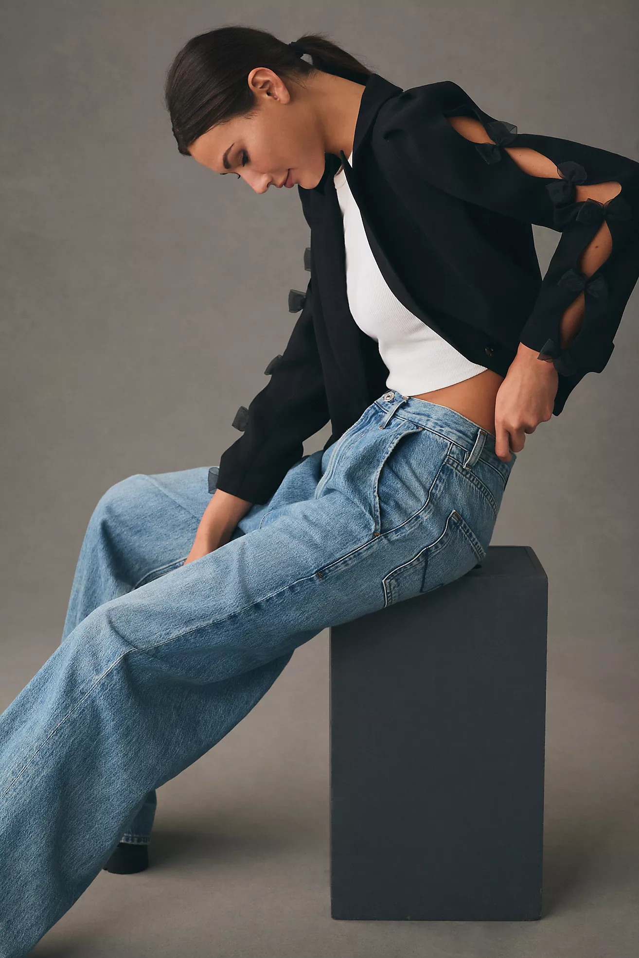 Mare Mare Tulle Bow-Sleeve Blazer | Anthropologie (US)