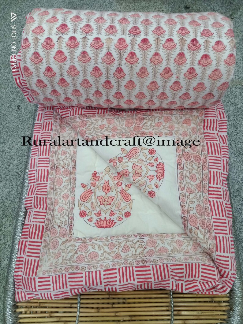 Reversible Quilt Soft Cotton Quilt Hand Block Print Quilt - Etsy | Etsy (US)