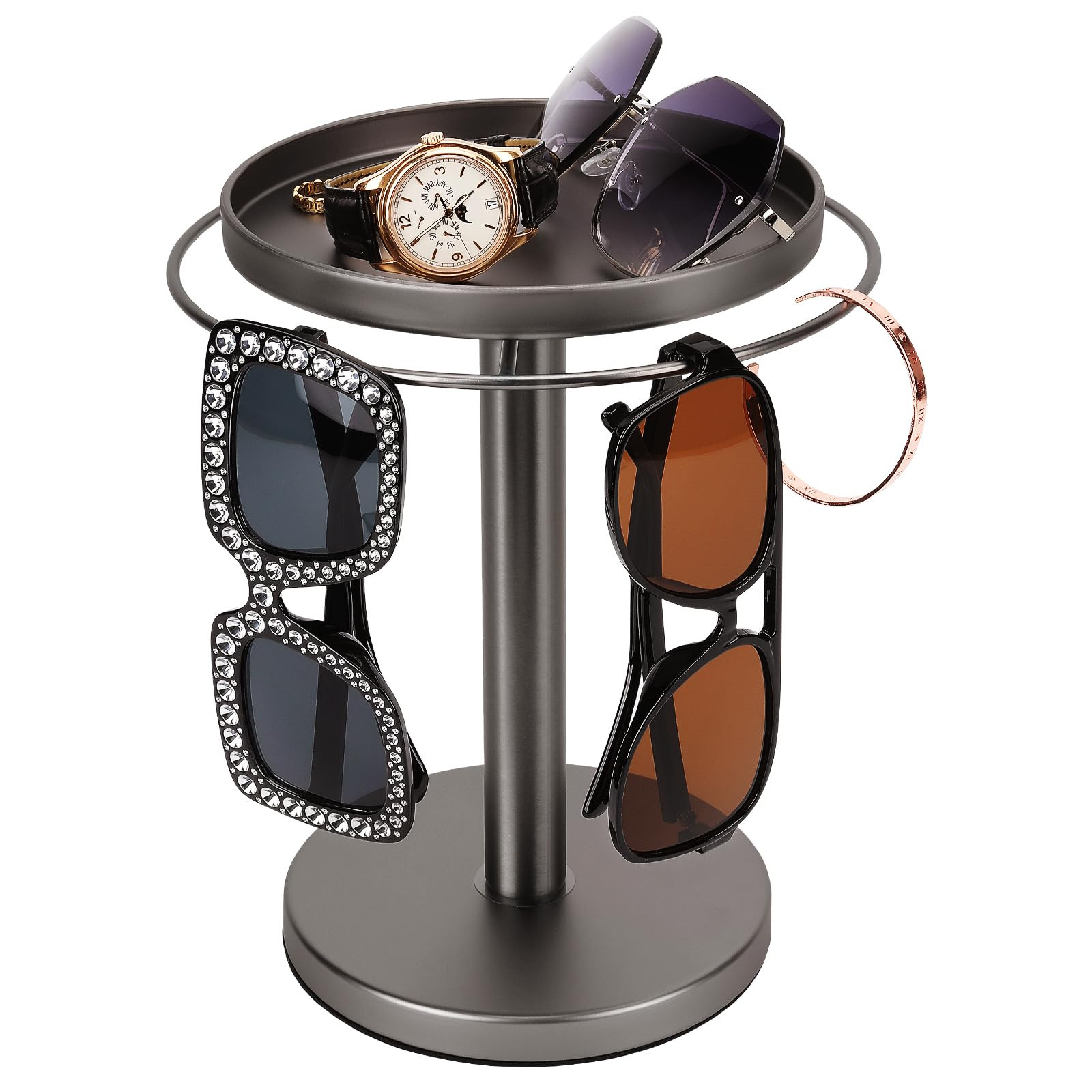360° Rotating Sunglass Organizer Storage, Stainless Steel Glasses Holder Stand, Glasses Organize... | Amazon (US)