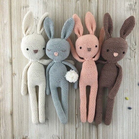Bunny Doll Skinny Knit Crochet Kids Toddler Sleeping Toy. | Etsy (US)