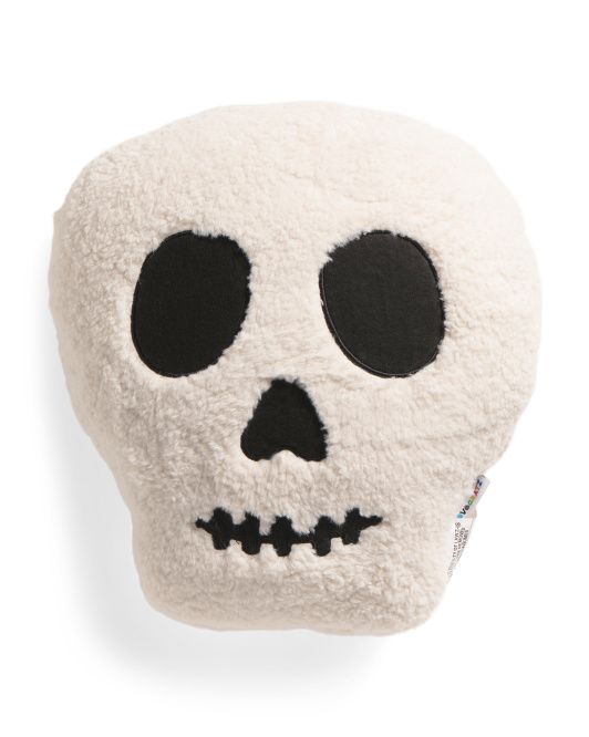 Shaped Sherpa Skull Pillow | TJ Maxx