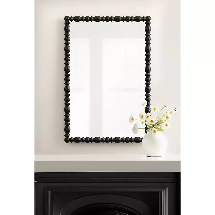 Black Turned Wood Frame Wall Mirror | Kirklands