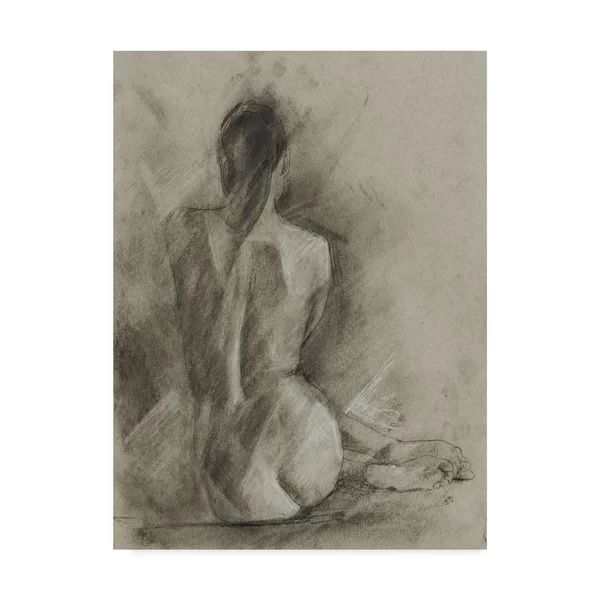 'Charcoal Figure Study I' Drawing Print on Wrapped Canvas | Wayfair North America