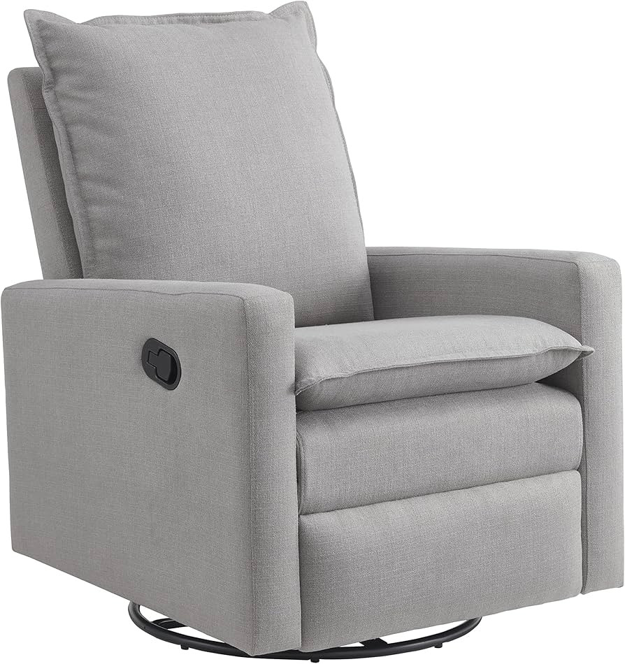 Oxford Baby Uptown Upholstered Swivel Glider and Recliner Nursery Chair, Gray | Amazon (US)