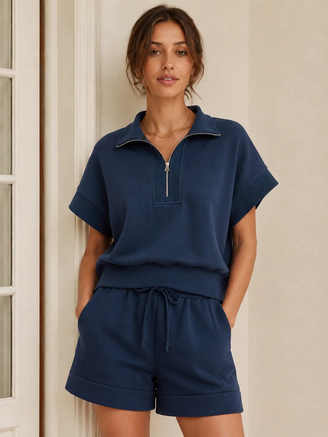 Half Zip Polo Casual Sweatshirt | Commense