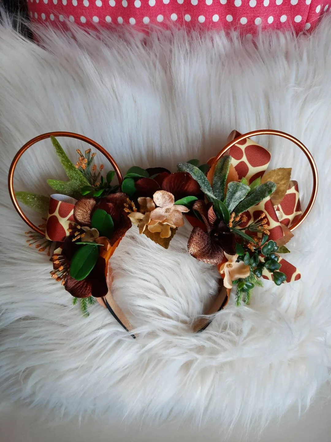 Safari, Giraffe, Jungle, Boat, Disney Inspired Wire Ears Floral Flower Crown Minnie or Mickey Mou... | Etsy (US)