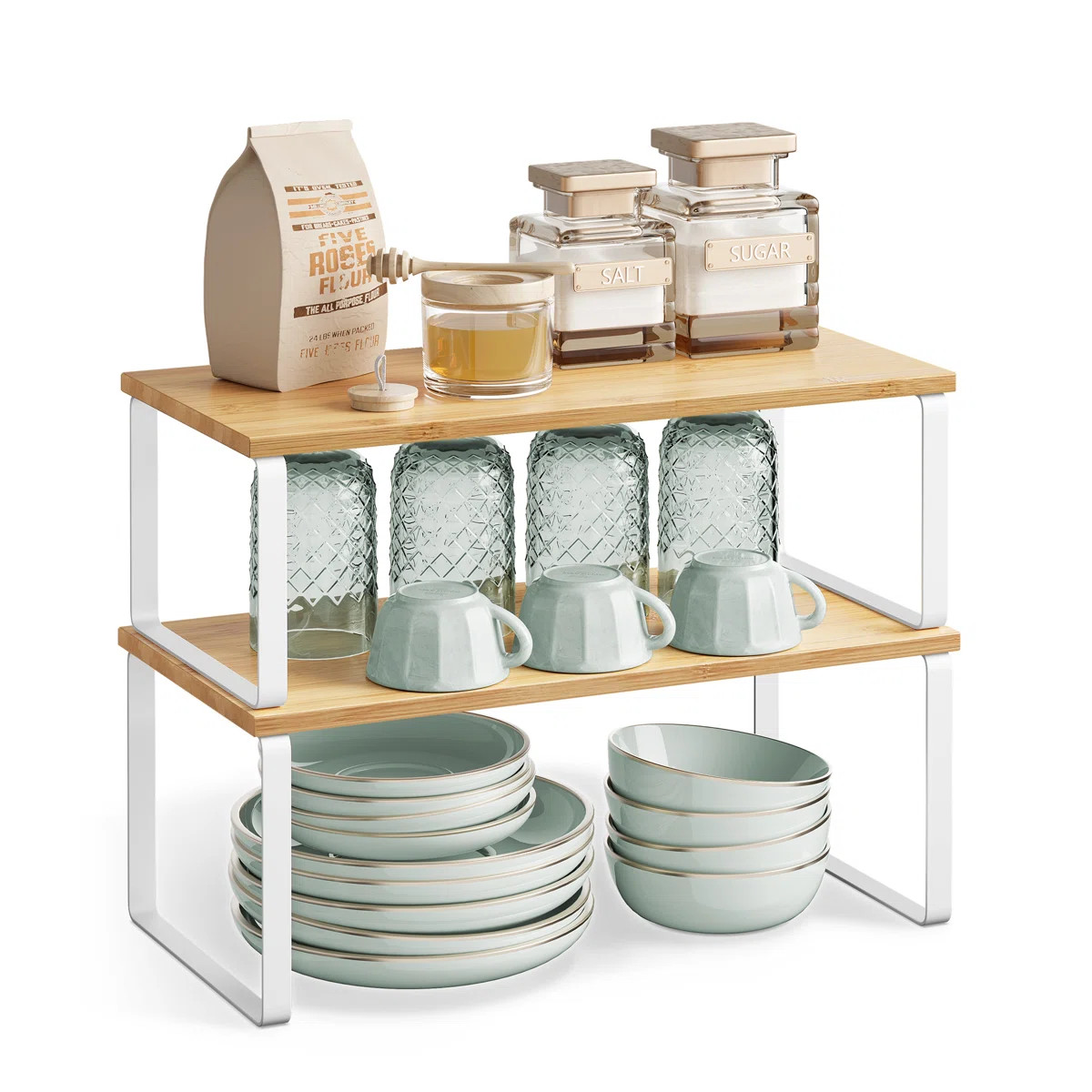 Stackable Cabinet Organizer Shelf (Set of 2) | Wayfair North America