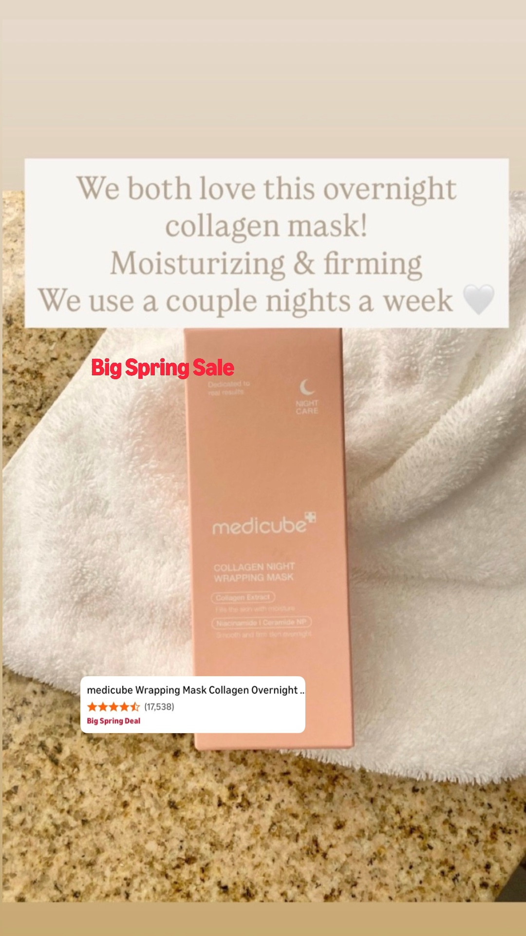 The collagen mask we both use a few nights a week. Nighttime skincare routine 

#LTKBeauty #LTKselfcare #LTKdayinmylife