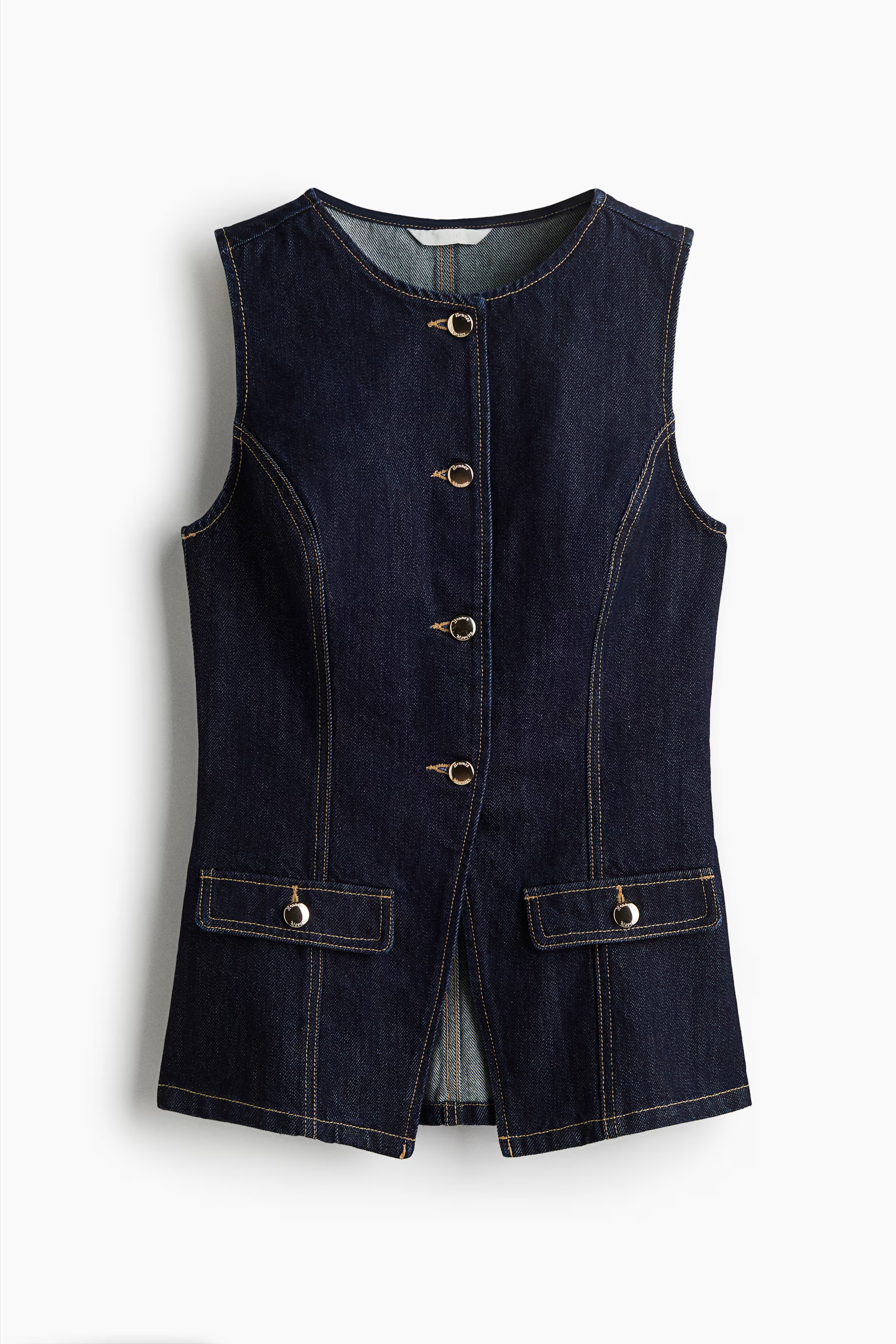 Tapered-Waist Denim Vest | H&M (US + CA)