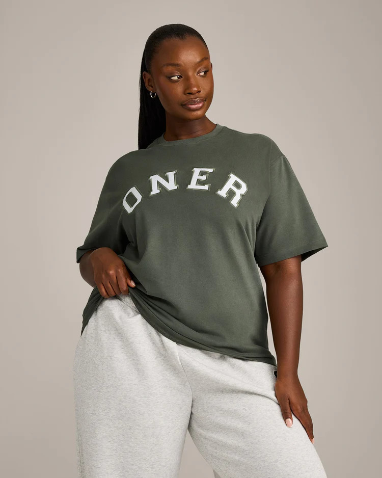 Oversized Oner Girlfriend Washed T-Shirt 
 Washed Dark Khaki | Oner Active (UK / US)