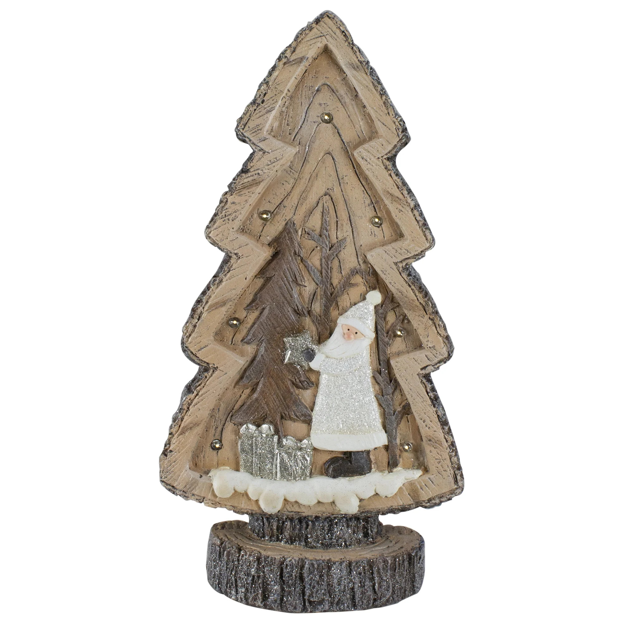 Northlight LED Lighted Rustic Glitter Christmas Tree with Winter Scene - 20" - Walmart.com | Walmart (US)