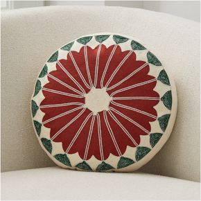 Andrew Ludick Crewel Folk Round Pillow | West Elm (US)
