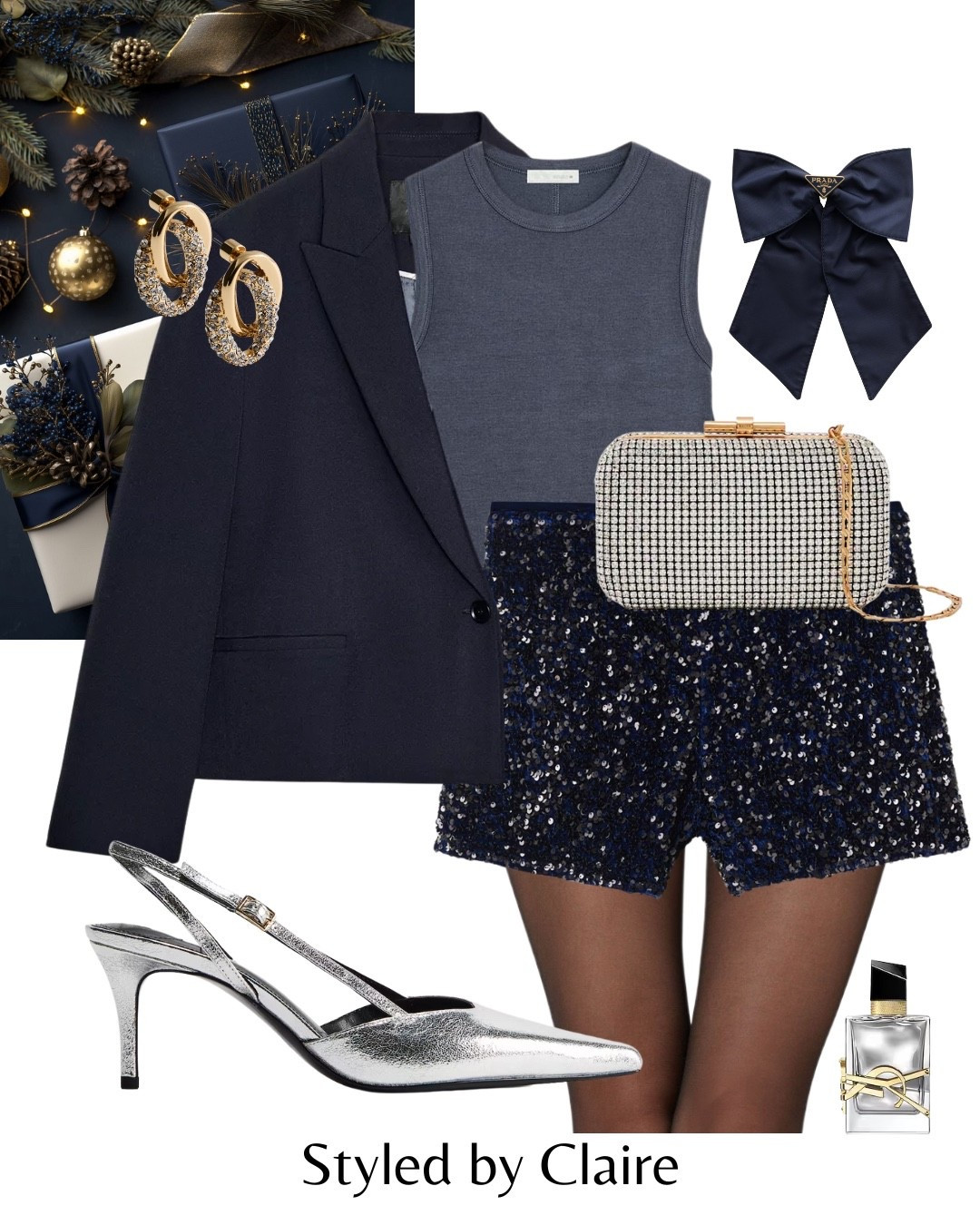 SEQUIN SHORTS🪩
Tags: mango mini navy velvet embellished sparkly sparkle partywear party festive Zara blazer bodysuit blue silver H&M slingbacks clutch bag gold bow Prada Christmas night out fashion special occasion outfit chic women’s style 

#LTKstyletip #LTKpartywear #LTKfestive