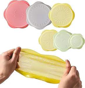 Reusable Silicone Stretchable Lids – 6‐Piece Multicolor Food Covers for Bowls, Cups & Contain... | Amazon (US)