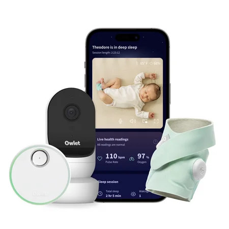 Owlet Dream Duo (Gen 2) - Smart Baby Monitor Bundle with Sock & Cam 2 HD Wifi Video - Mint | Walmart (US)