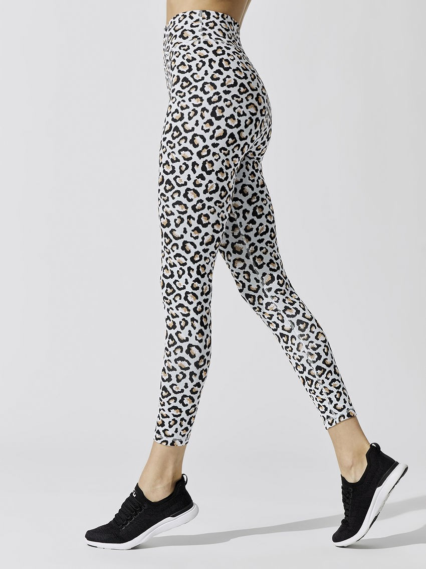 Ice Leopard Midi 7/8 Length Leggings in Ice Blue Leopard | Carbon38