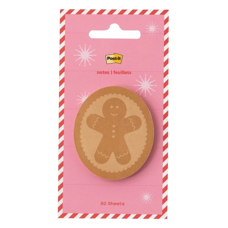Post-it Jingle Notes, Gingerbread Man, 2" x 2.4", 50 Sheets, 1 Pad | Walmart (US)