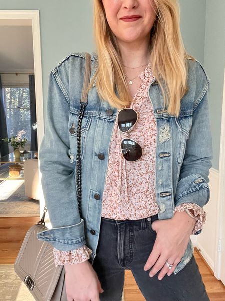 A springtime date night outfit idea

Blue jean jacket  - distressed and the best broken-in fit. Such a great spring style staple. 

Long sleeve floral blouse has functional buttons and the cutest ruffle details 

Last chance to get my favorite black washed denim on sale

Wearing my normal size in everything 

Denim jacket


#LTKstyletip #LTKSeasonal #LTKsalealert