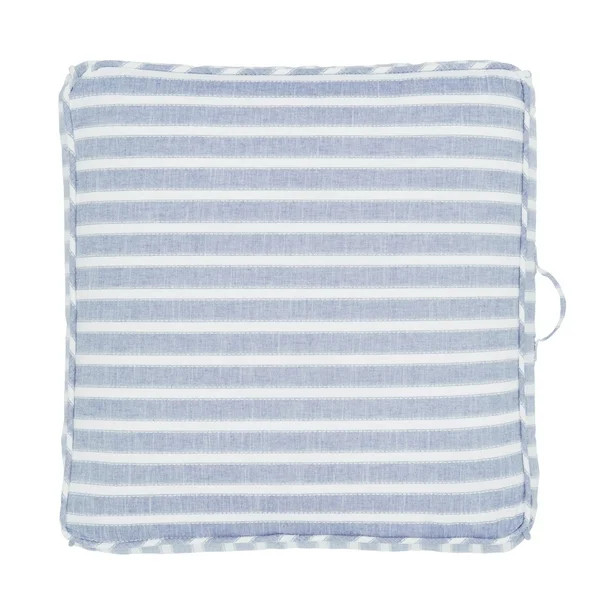 Gap Home Yarn Dyed Chambray Stripe Indoor Single Floor Square Cushion with a Handle Blue 24" x 24... | Walmart (US)