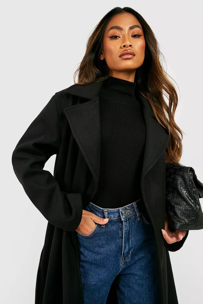 Oversized Maxi Wool Look Coat | Boohoo.com (UK & IE)