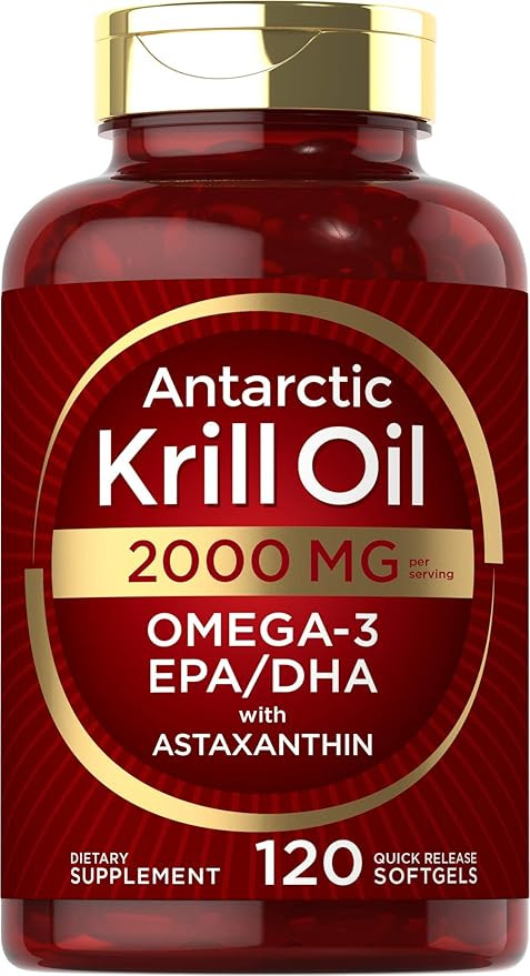 Antarctic Krill Oil 2000 mg 120 Softgels | Omega-3 EPA, DHA, with Astaxanthin Supplement Sourced ... | Amazon (US)