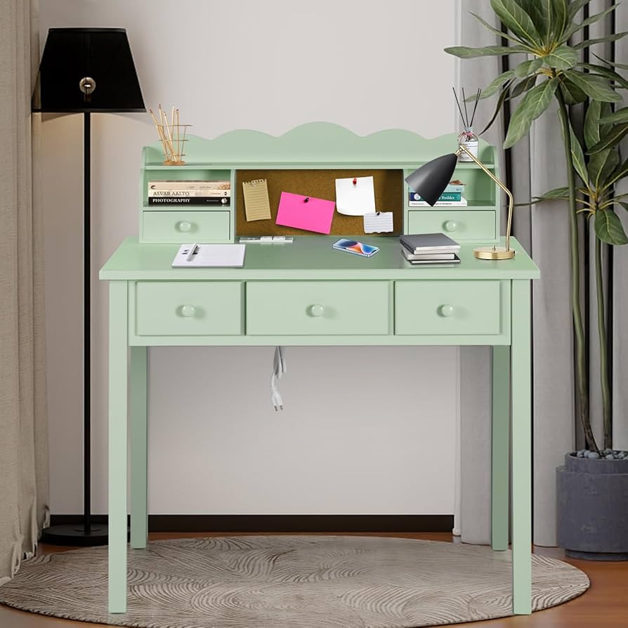 FUNKOCO Home Office Furniture Writing Desk,Computer Work Station with Detachable Hutch,5 Drawers(... | Amazon (US)