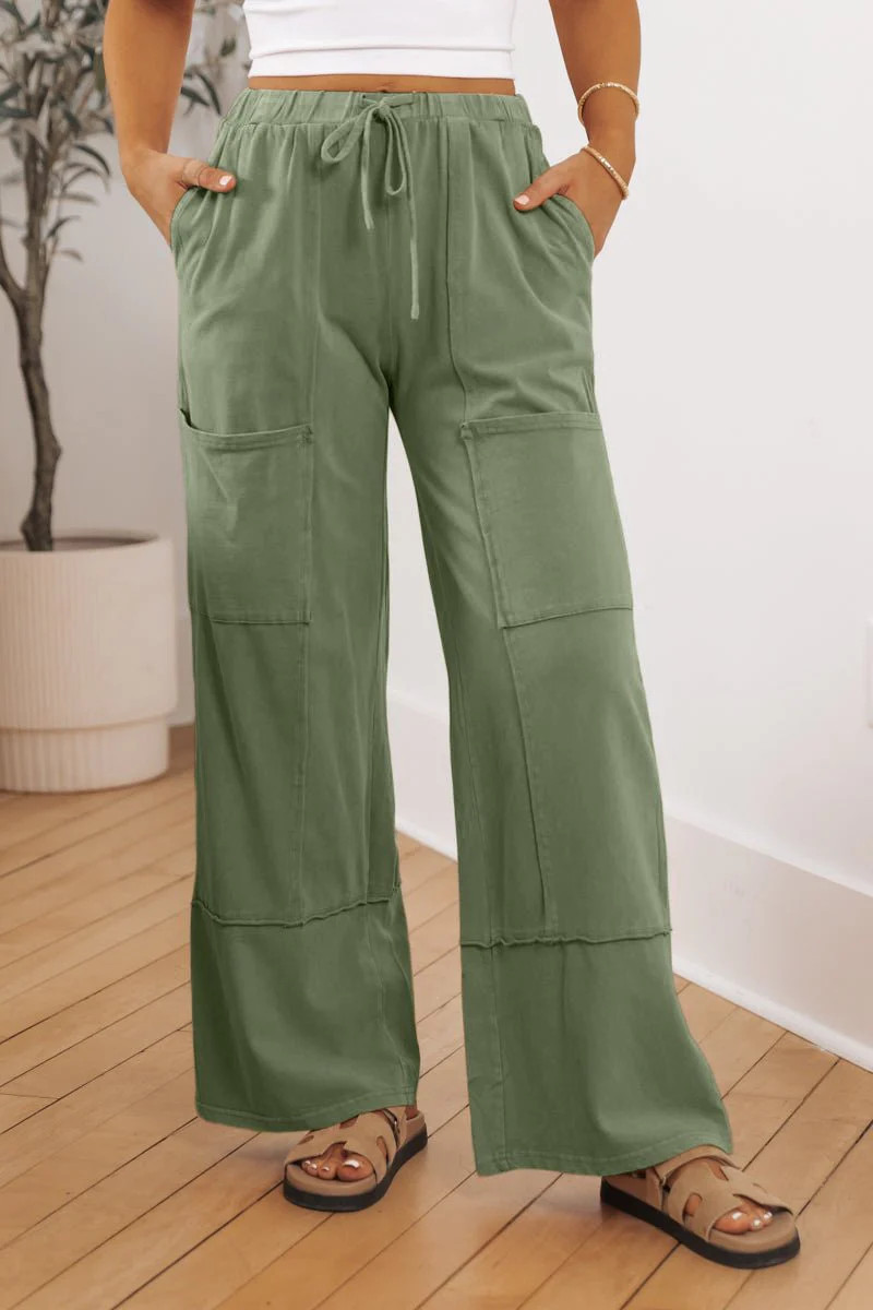 Green Cargo Wide Leg Pants | Magnolia Boutique