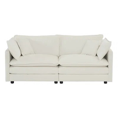 Modern Sofa Fabric Loveseat Sofa Couch , Upholstered Large Deep Seat 2-Seat Sofa With 4 Pillows | Wayfair North America