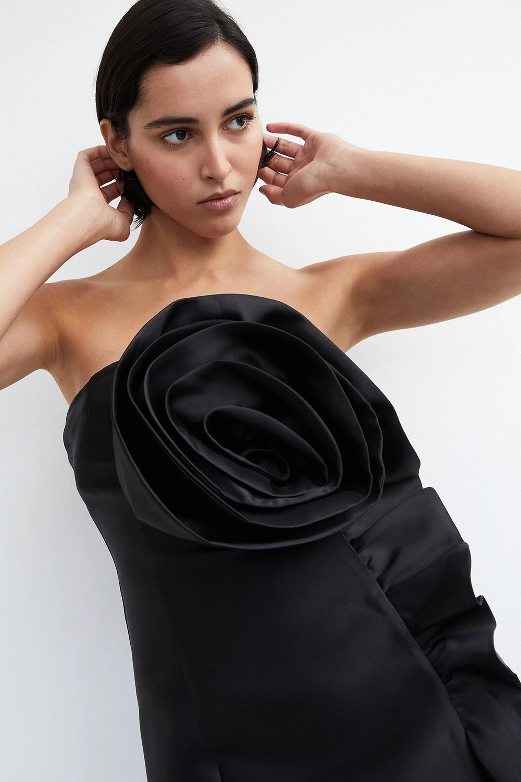 Corsage Detail Bandeau Mini Dress | Warehouse UK & IE