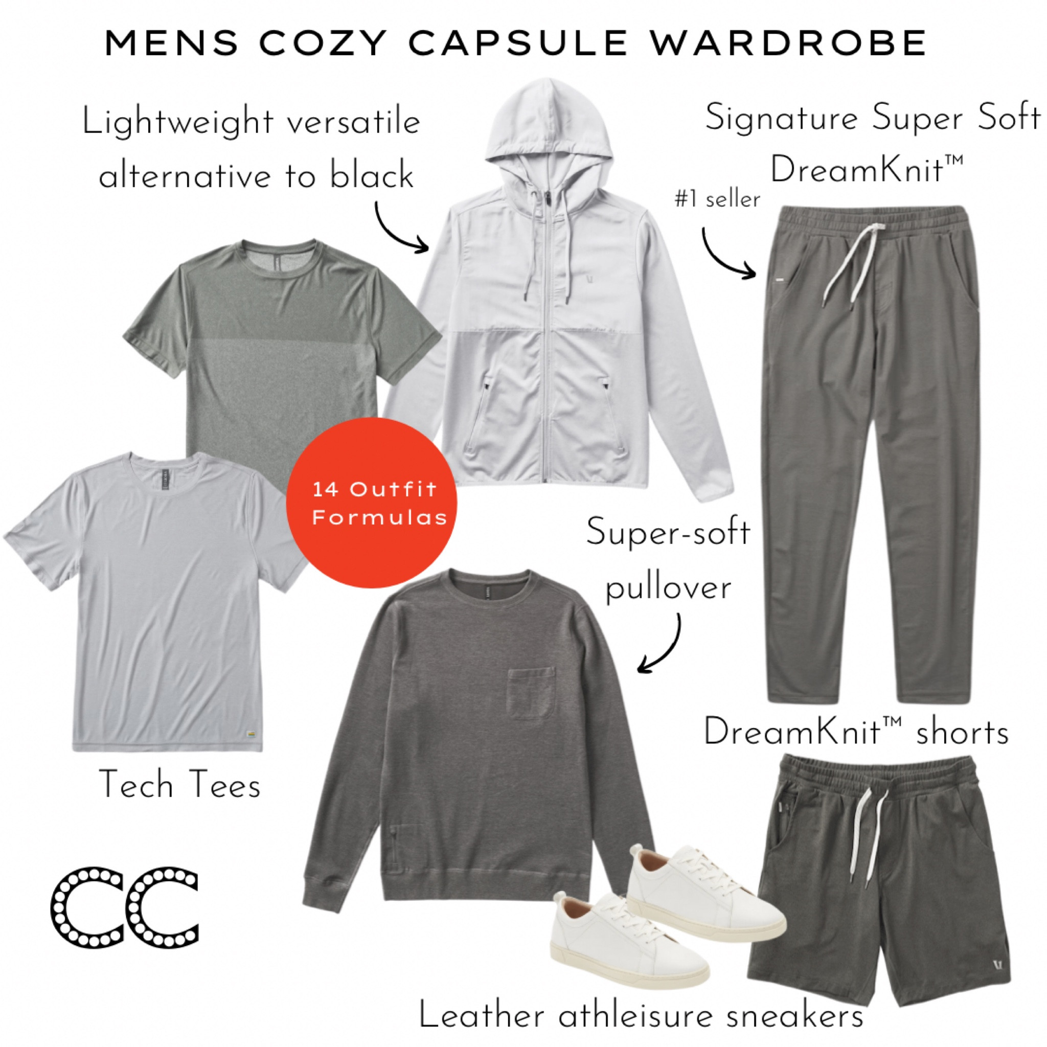 Give him these 7 separates that mix and match to make 14 cozy casual outfit combinations. Something subtle besides black is so nice. He will feel good about all of these pieces that feel good from Vuori l. They are all sustainable and ethically made. They make most of the same pieces for women too.