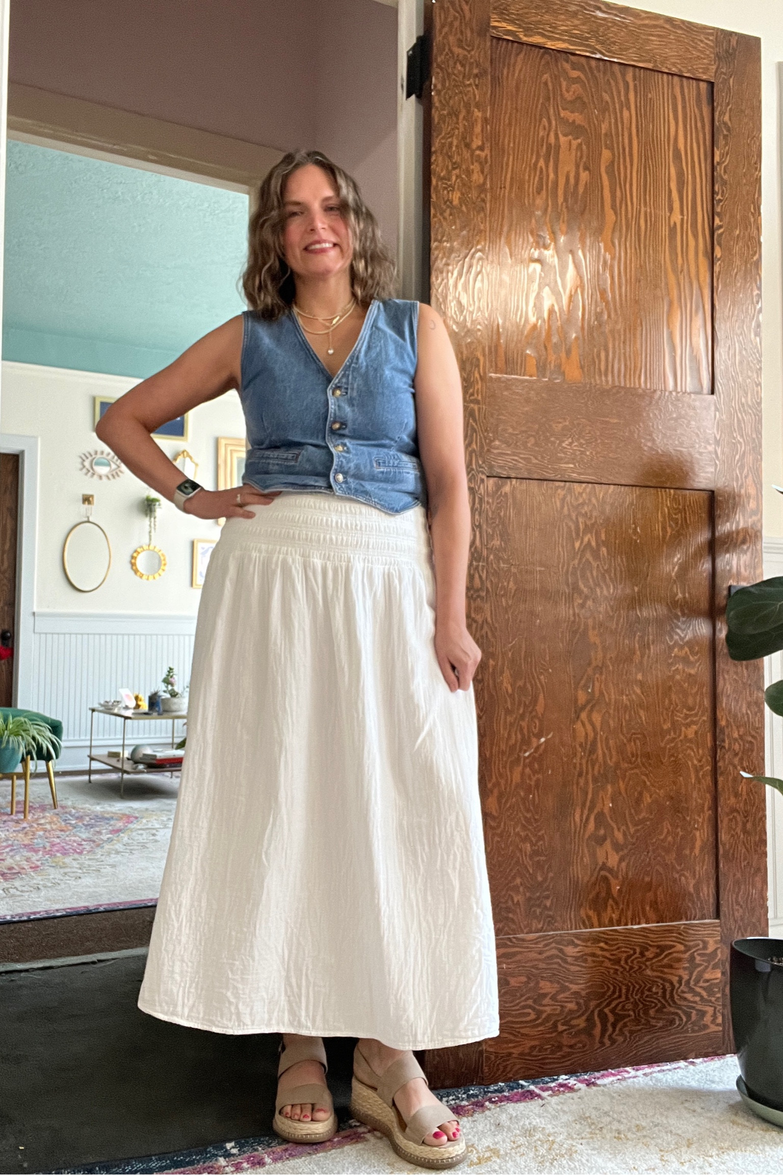 Fall denim vest look 

#LTKSeasonal #LTKMidsize #LTKOver40