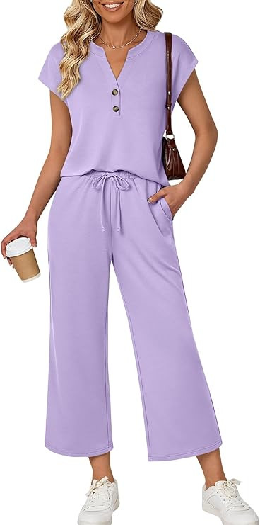 LILLUSORY Two Piece Lounge Sets for Women Spring Vacation Beach Travel Airport Outfits Casual Cru... | Amazon (US)