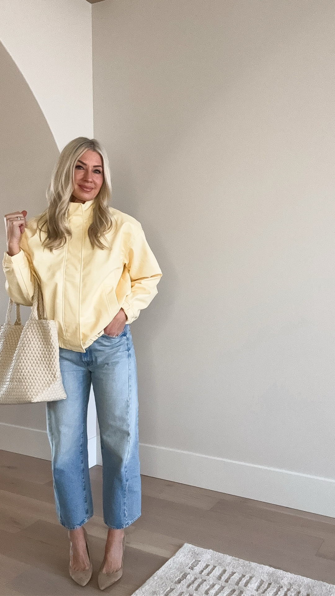 Target faux leather bomber jacket (size down) 
Mother denim (size down) jeans that work with sneakers, sandals and heels. They are SO good 
Spring outfit 

#LTKgrwm #LTKmomlife #LTKootd