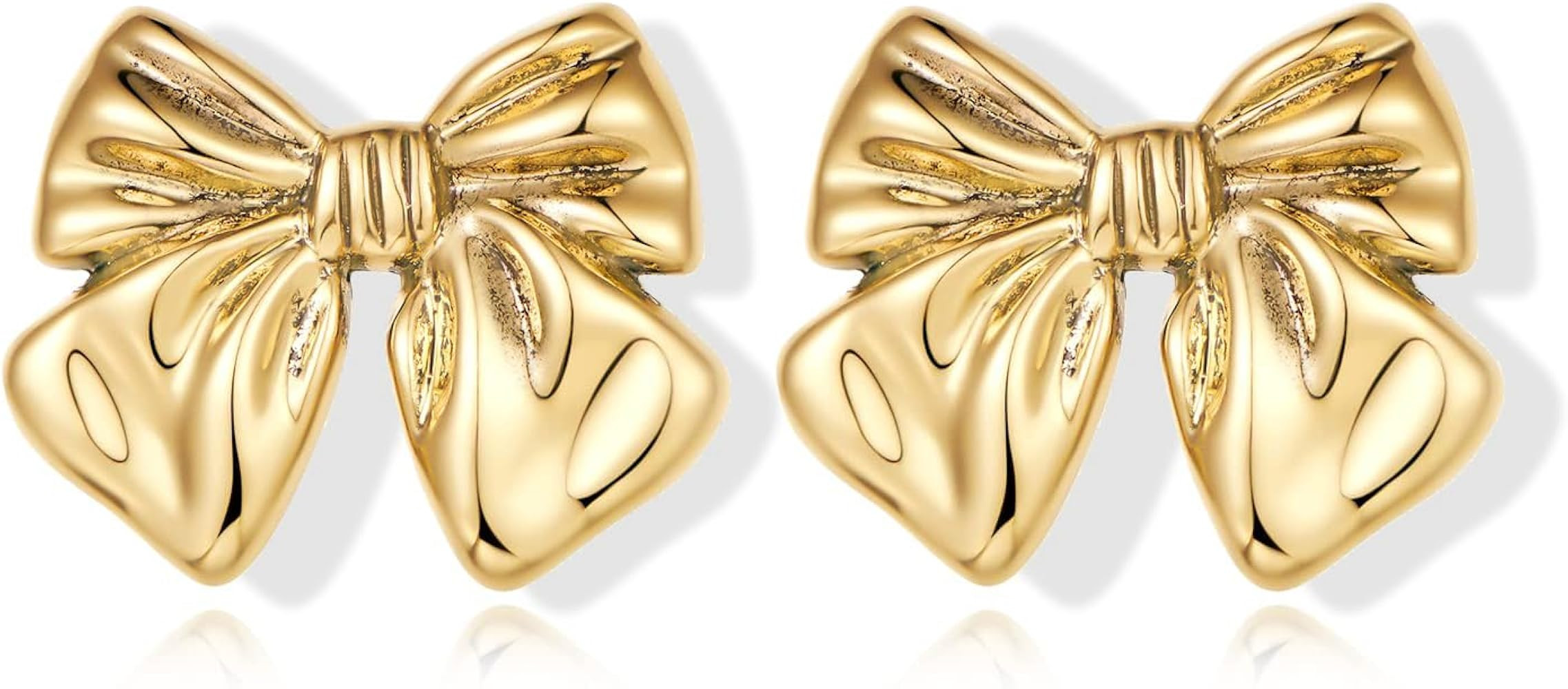 Bow Earrings For Women Gold Plated Bow Studs And Bow Dangle Earrings With Hoop Silver Bow Stateme... | Amazon (US)