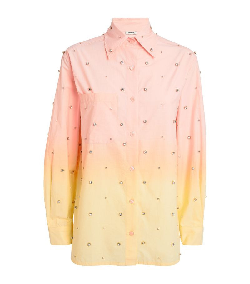 SANDRO Cotton Crystal-Embellished Shirt | Harrods