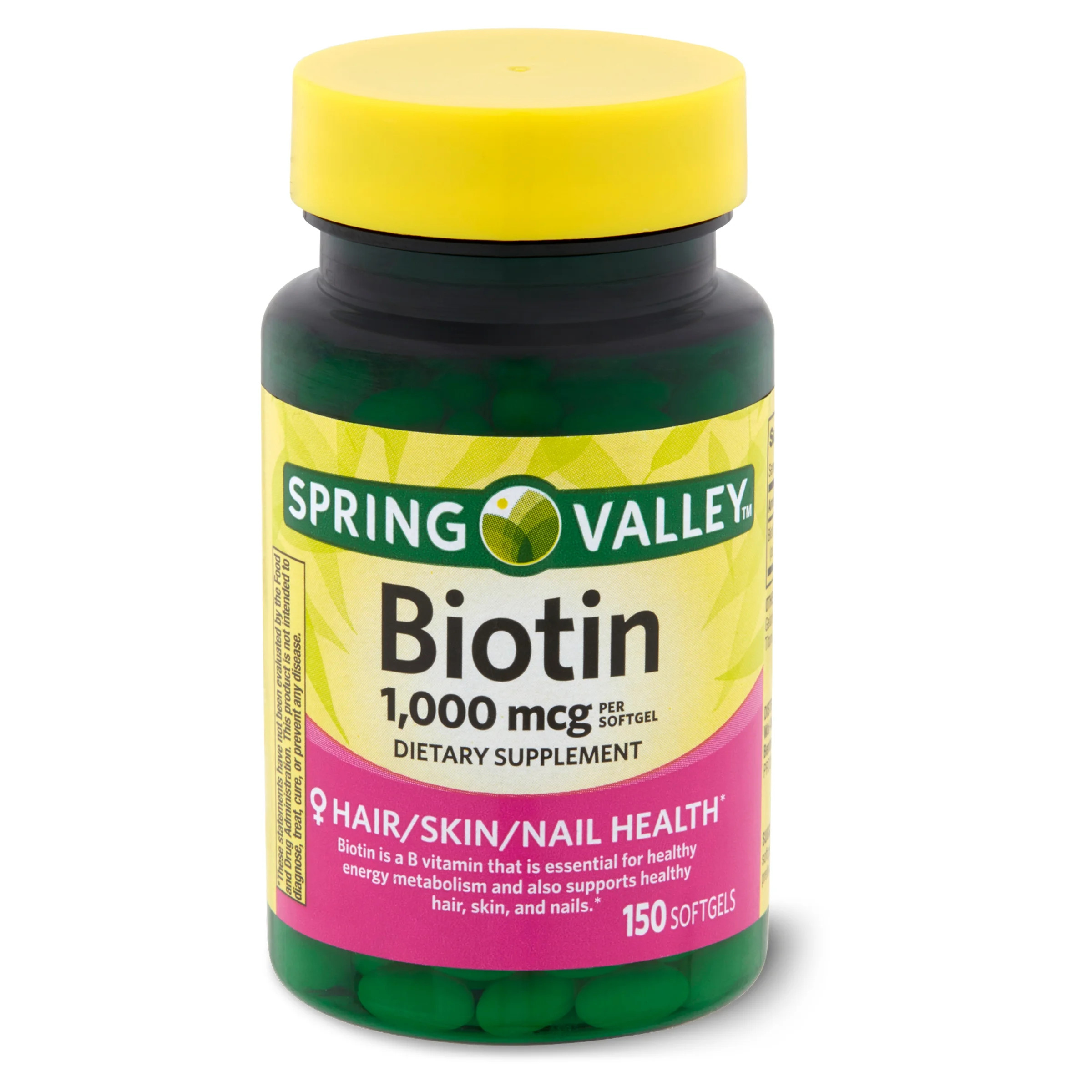 Spring Valley Biotin Softgels, 1000mcg, 150 Count | Walmart (US)