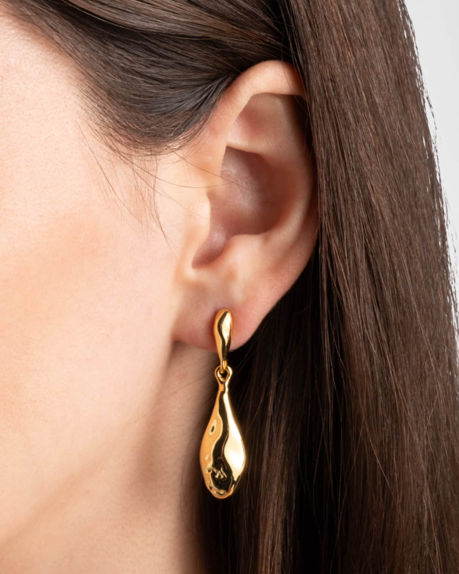 Brut Gold Teardrop Post Earrings | Neiman Marcus