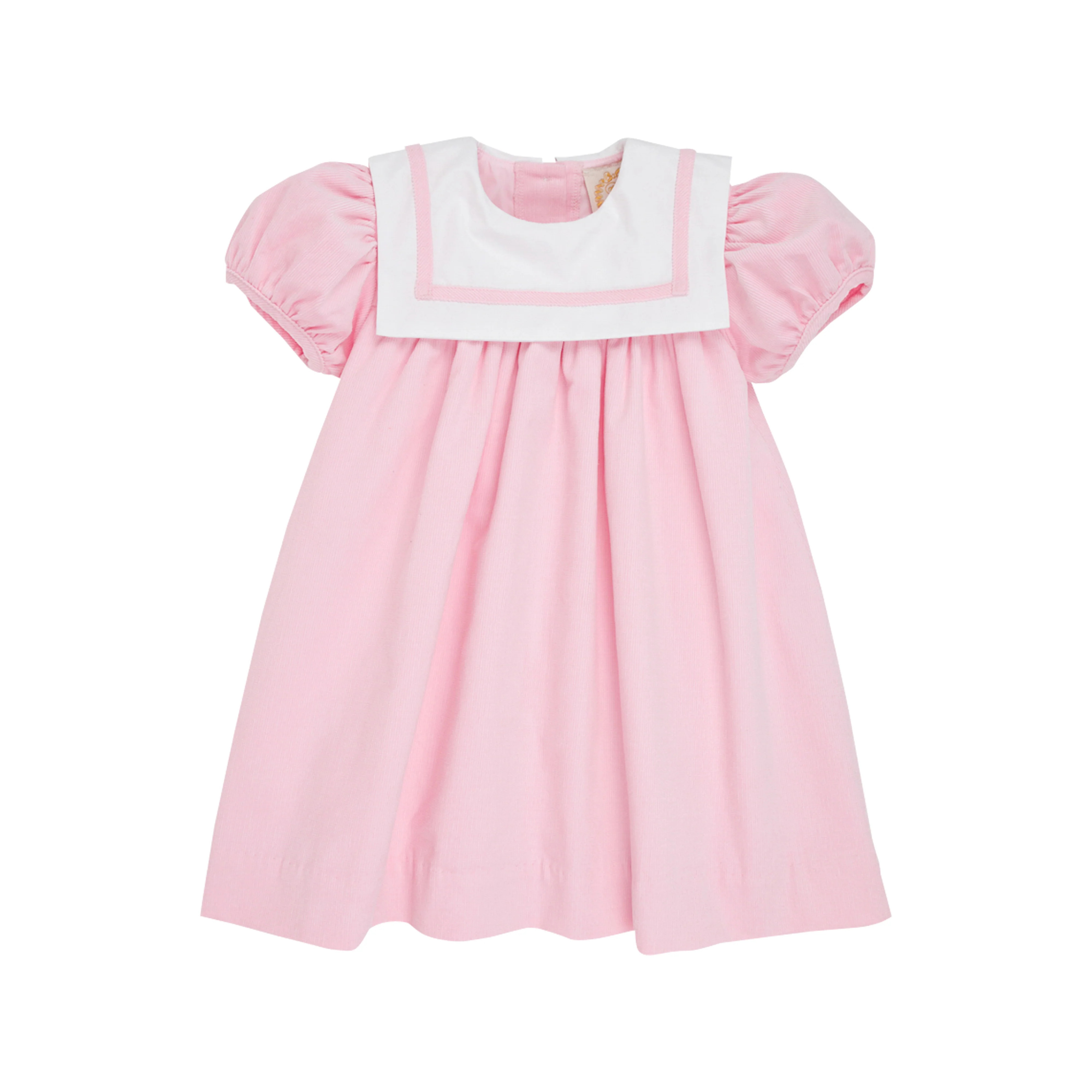 Stewart's Square Collar Dress (Corduroy) - Palm Beach Pink with Worth Avenue White | The Beaufort Bonnet Company