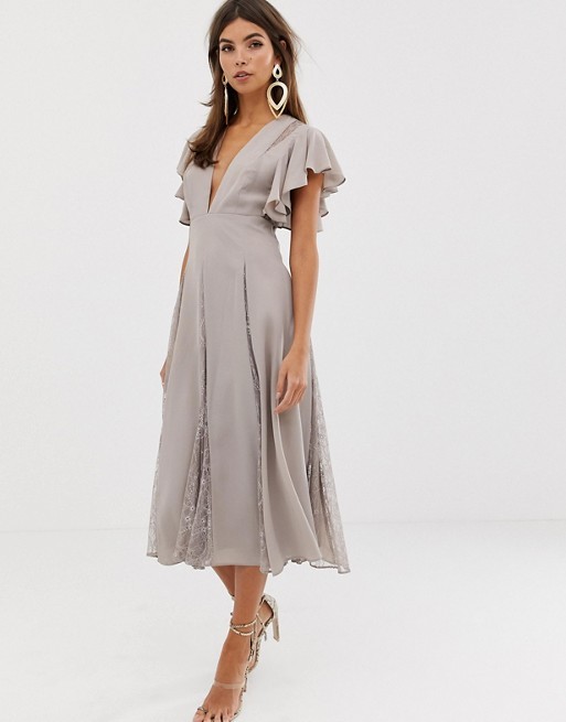 gray long dress for wedding